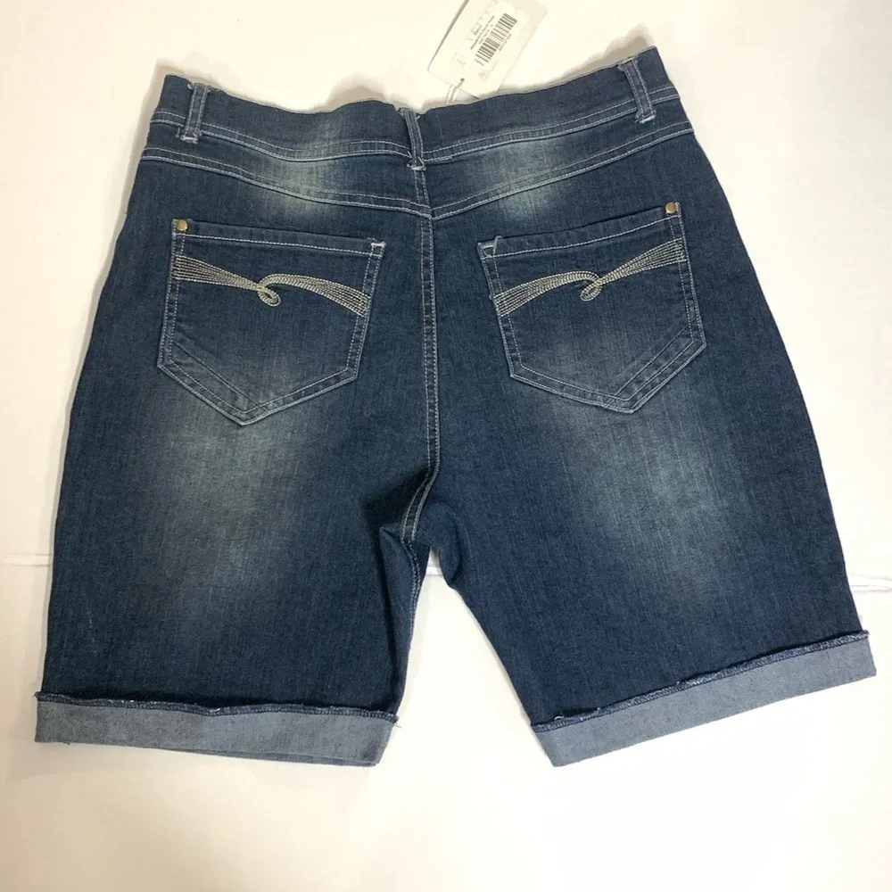 Bienzoe Girls Dark Denim Shorts Size 18 - Picture 5 of 8